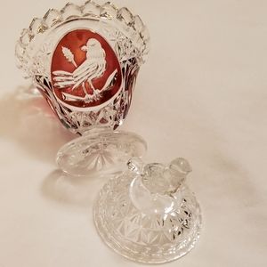 Hofbauer Byrdes Lead Crystal Bavaria Lidded Dish